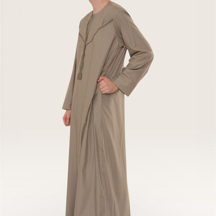 Men's Eid Beige Moroccan Thobe Robe Djellaba Ramadan Eid Jubba- HM10
