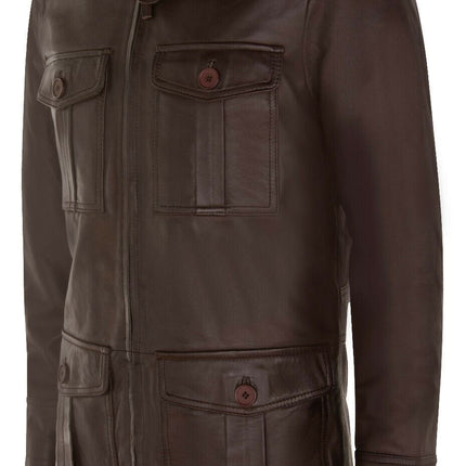 Mens Leather Parka Safari Coat-Mesa Verde