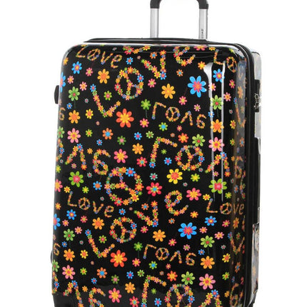 Hard Shell Printed Dual 4 Wheel Luggage Suitcase