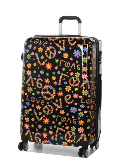 Hard Shell Printed Dual 4 Wheel Luggage Suitcase