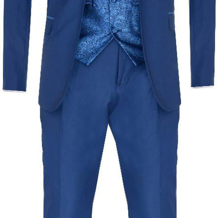 Men's 4 Piece Blue Tailored Wedding Suit