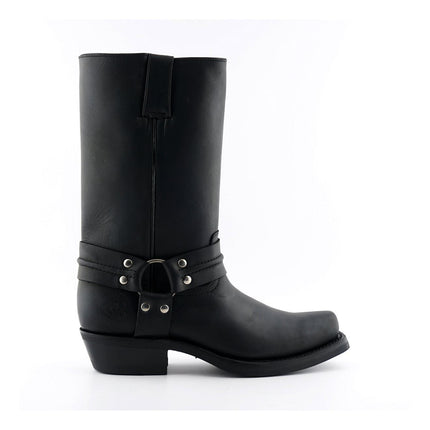 Grinders Unisex Black Western High Leather Boots - Renegade Hi