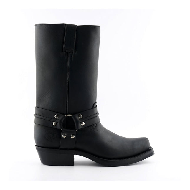Grinders Unisex Black Western High Leather Boots - Renegade Hi