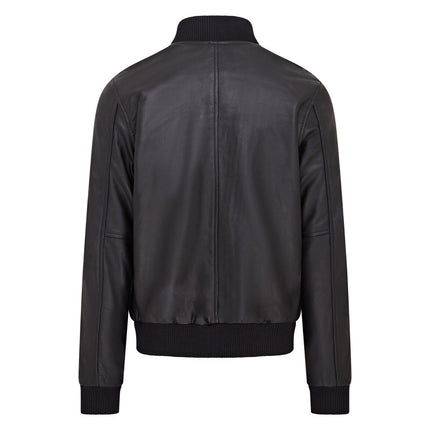 Mens Soft Leather MA-1 Varsity Bomber Jacket