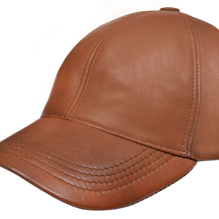 Unisex Real Nappa Leather Adjustable Golf Snapback Plain Baseball Cap Hat