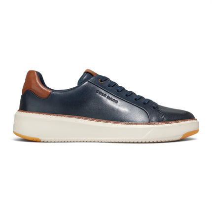 Cole Haan Men's GrandPro Luxe Mile Trainer Blue Leather Sneakers - C37158