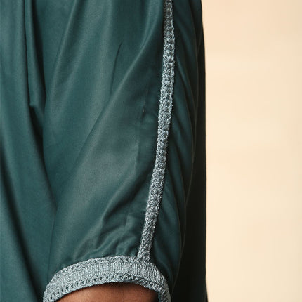 Men's Green Moroccan Thobe Jubba Robe Eid Djellaba Gandoura