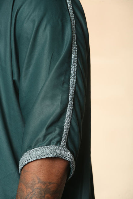 Men's Green Moroccan Thobe Jubba Robe Eid Djellaba Gandoura