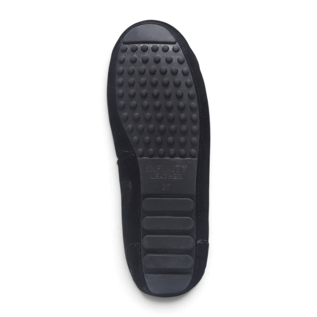 Women's Black Genuine Sheepskin Moccasin Winter Slippers - Aspen