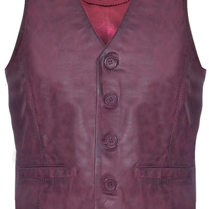 Mens Classic Leather Waistcoat-Chester
