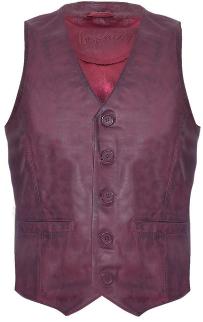 Mens Classic Leather Waistcoat-Chester