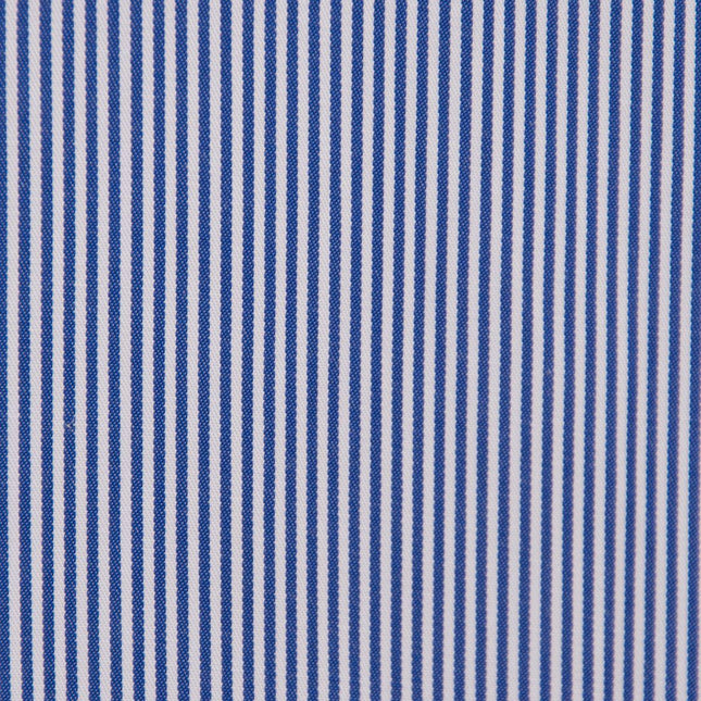 Mens Peaky Blinders Removable Collar Nehru Royal Blue Striped Collarless Shirt