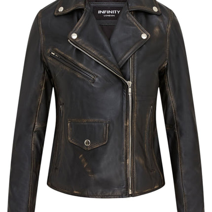 Women's Classic Brando Biker Leather Jacket - Broome