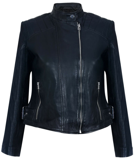 Womens Leather Biker Jacket-Celaya