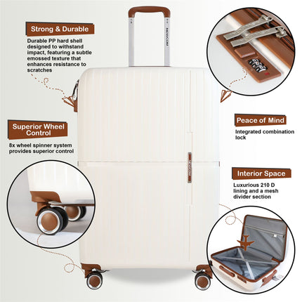 Strong Hard Shell Suitcase Set 8 Wheel Cabin Luggage Holiday Travel Case