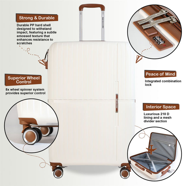 Strong Hard Shell Suitcase Set 8 Wheel Cabin Luggage Holiday Travel Case