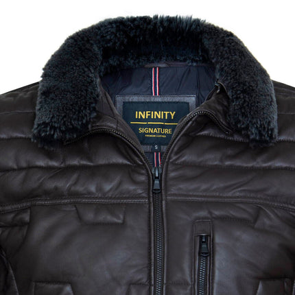 Men's Leather Quilted Biker Jacket - Guayaquil