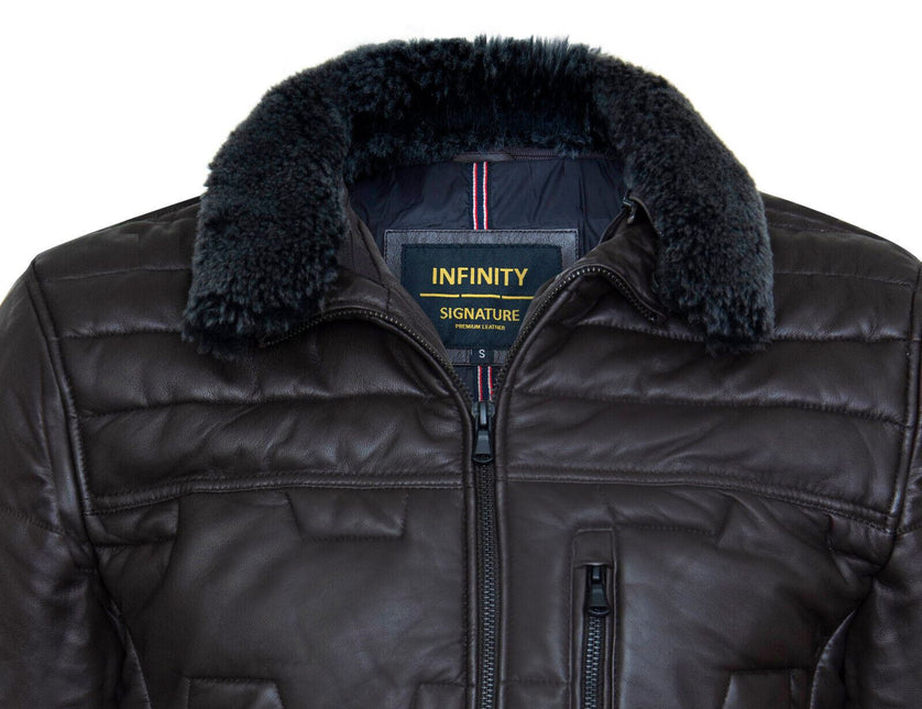 Men's Leather Quilted Biker Jacket - Guayaquil