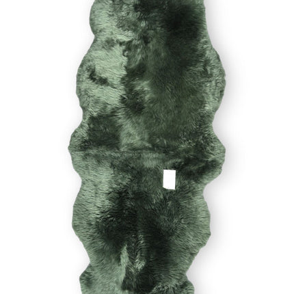Genuine Sheepskin Thyme Green Double Natural Fluffy Silky Soft Real Wool Rug