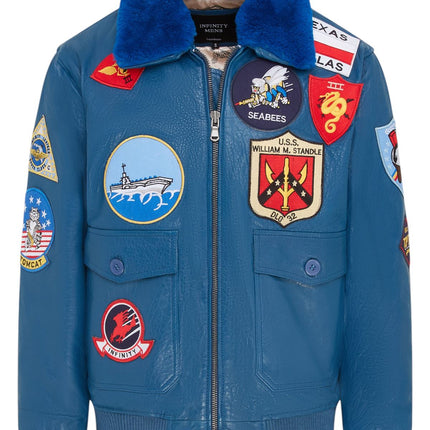 Mens A2 Top Gun Leather Bomber Jacket-Camborne