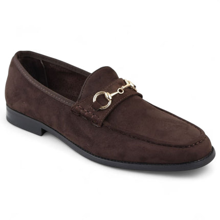Men's Brown Suede Moccasin Leather Lined Loafers