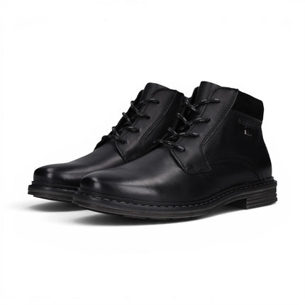 Bugatti Mens Black Leather Lace-up Chukka Ankle Boots - Rigalo Evo
