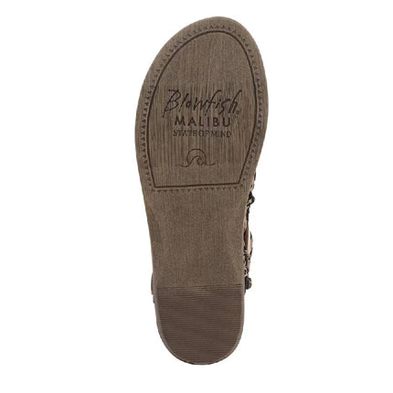 Blowfish Malibu Women's Brown Leopard Strappy Low Wedge Sandals - Denver