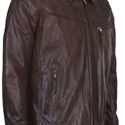 Men's Harrington Cow Hide Leather  Leather Jacket-Lima