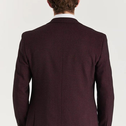 Men's Wine Suit Blazer Prince Of Wales Formal Blazer