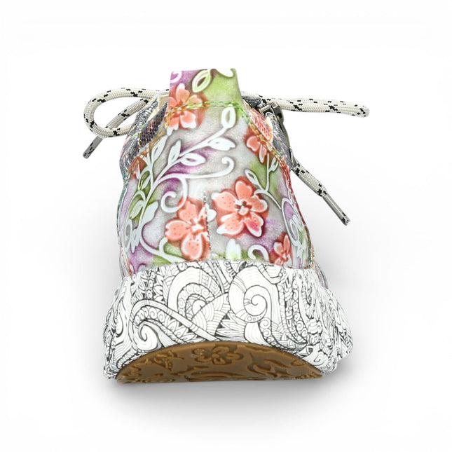 Laura Vita Women's Nikito 62 Grey Floral Leather Trainers Platform Sneaker Shoes