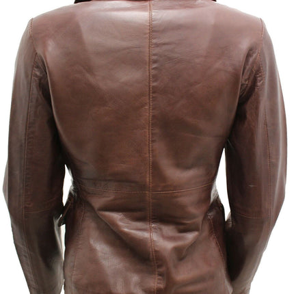 Womens Leather Blazer Jacket-Seregno