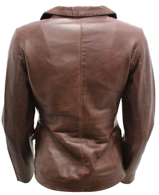 Womens Leather Blazer Jacket-Seregno