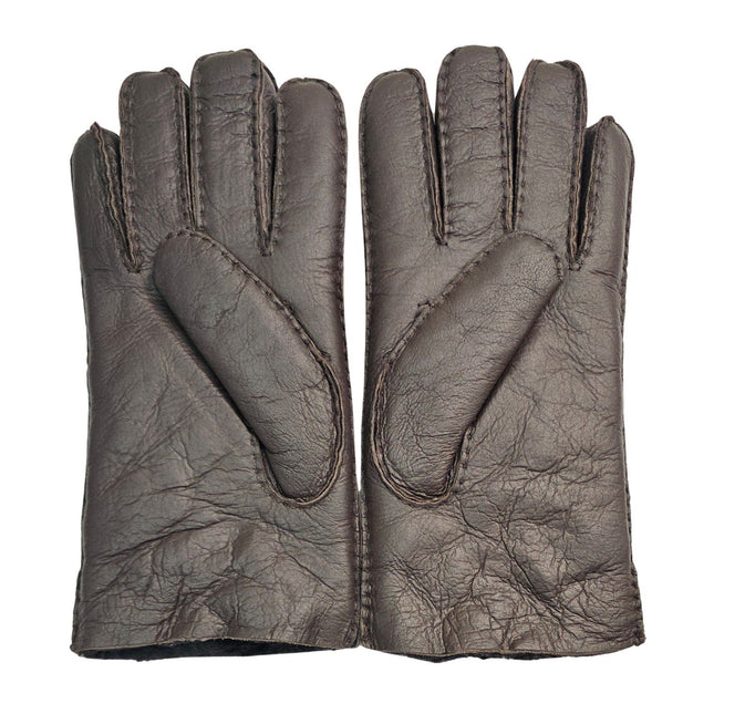 Infinity Leather Mens Brown Luxury Sheepskin Leather Gloves
