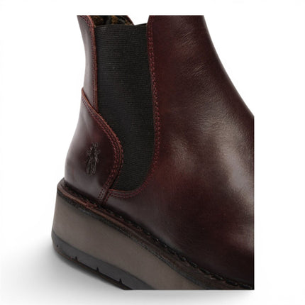 Fly London Womens Wine Chelsea Leather Ankle Boots - RAWI131