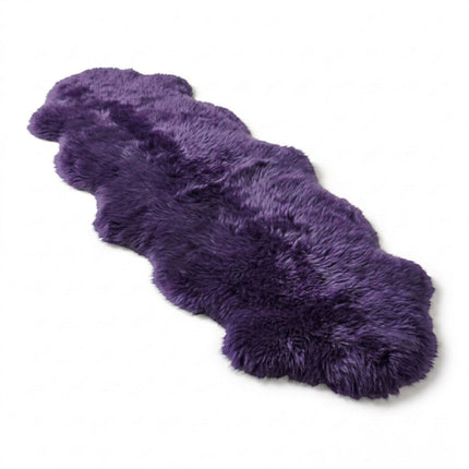 Genuine Sheepskin Violet Double Natural Fluffy Silky Soft Real Wool Rug