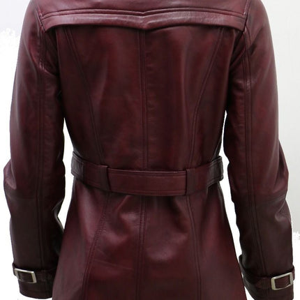 Womens Nappa Leather Trench Coat-Mosul