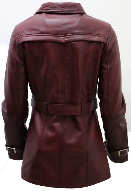 Womens Nappa Leather Trench Coat-Mosul