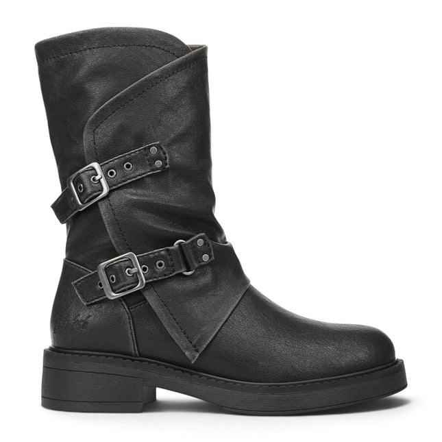 Blowfish Malibu Women's Black Faux Leather Mid-Calf Biker Boots - Venice-2