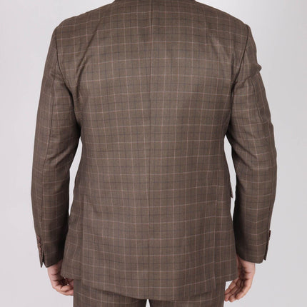 Mens IM2 Classic Plain Brown 3 Piece Suit