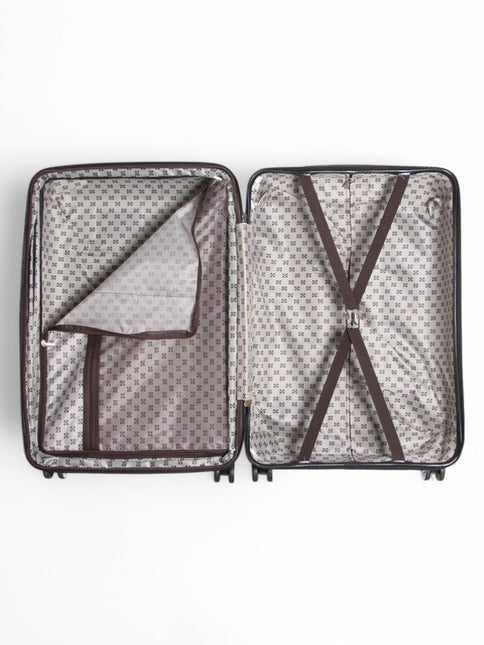 Strong Expandable Hard Shell Dual 4 Wheel Suitcase Set Print Luggage Cabin Travel Bag