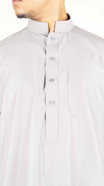 Mens Cream Thobe Jubba Saudi Islamic Arabic Eid Cotton Kaftan Jubbah Umrah Robe