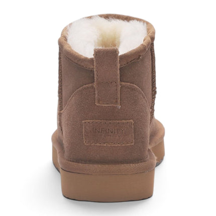 Women's Chestnut Tan Genuine Sheepskin Real Fur Winter Ankle Boots - Sable