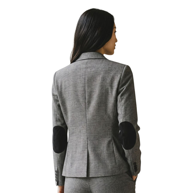 Women's Grey Three Piece Check Tailored Suit - TPW-51