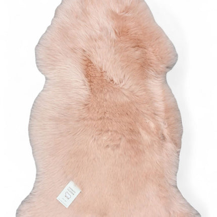 Genuine Rosa Pink Sheepskin Natural Silky Soft Fluffy Real Wool Rug