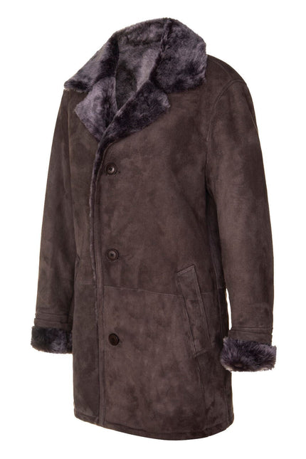 Mens Sheepskin Classic Car Coat-Avondale