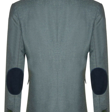 Womens Tweed Herringbone Green Wool 1920s Blazer