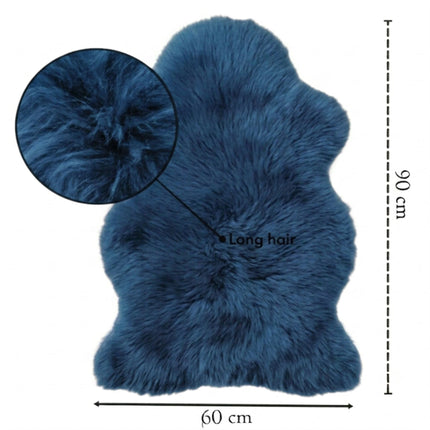Genuine Diamond Blue Sheepskin Natural Silky Soft Fluffy Real Wool Rug