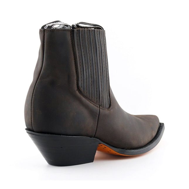 Grinders Unisex Brown Western Chelsea Boots - Mustang