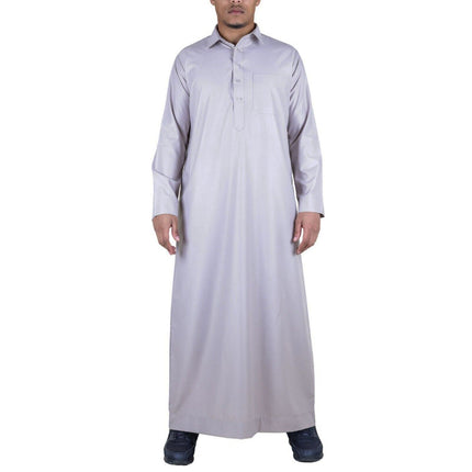 Mens Beige Thobe Jubba Saudi Ramadan Eid Islamic Kaftan Kaudara Arabic Jubbah