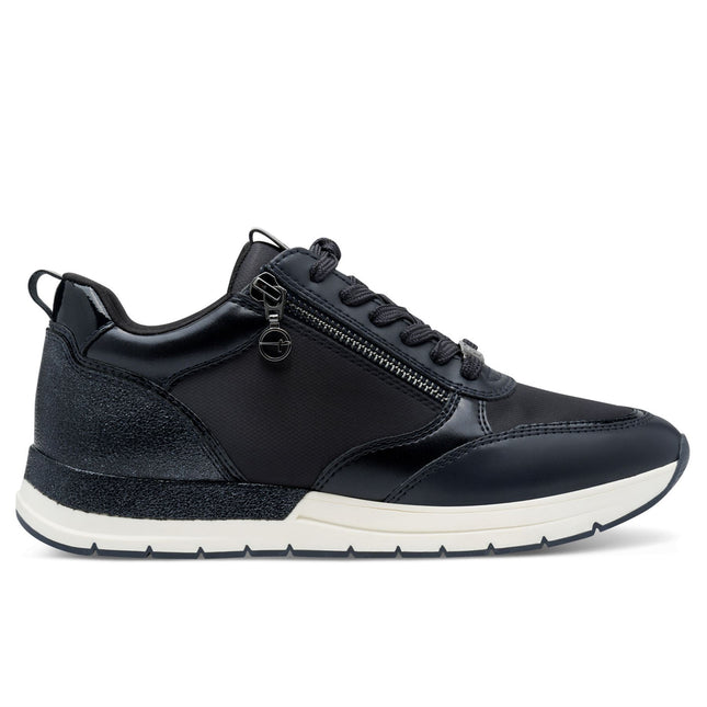 Tamaris Womens Navy Blue Fashion Lace-Up Zipped Sneakers Trainers